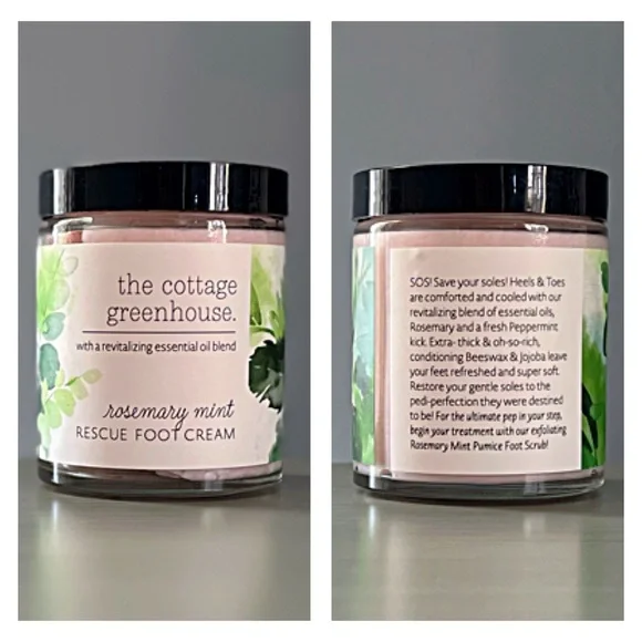 NEW Cottage Greenhouse ROSEMARY MINT RESCUE FOOT CREAM Margot Elena - Picture 2 of 5